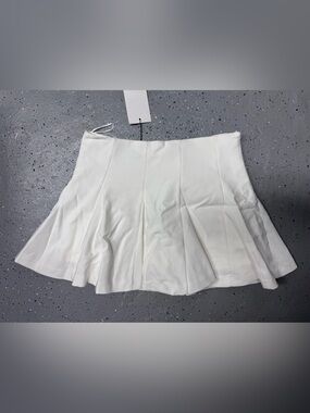 Women's White Flared Mini Skirt